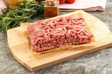 Raw uncooked red minced meat