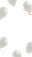 Pearl white balloons frame png with transparent background © Rawpixel.com
