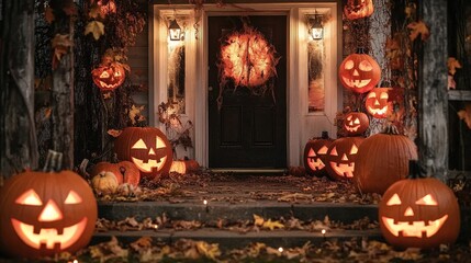 Obraz premium Eco-friendly Halloween decorations made from recycled materials.