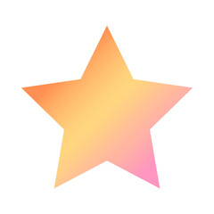 Orange gradient star geometric shape transparent png