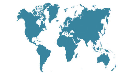World map. Blue modern vector map. Silhouette map.