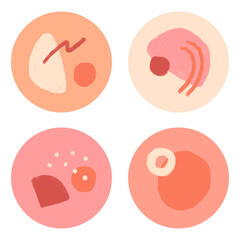 Instagram story highlights icons set transparent png