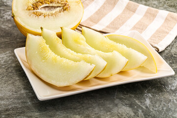 Sweet juicy ripe melon slices