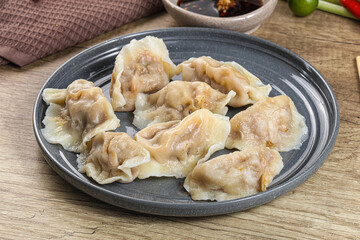 Asian steamed dumplings with meat