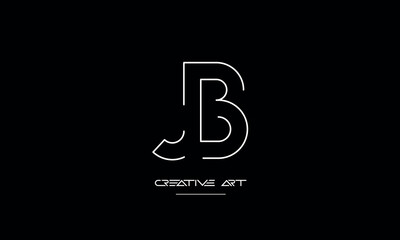 JB, BJ, J, B abstract letters logo monogram