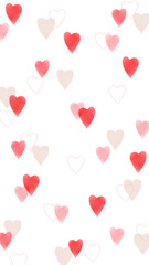 Valentine heart png pattern in transparent background