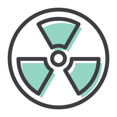 Fototapeta premium Png radiation hazard symbol business in minimal line