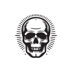 Monochrome Skull Illustration