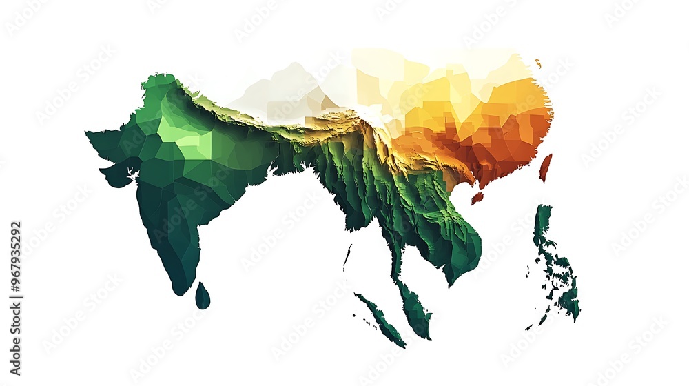 Poster detailed vector map of thailand with geographic coordinates, high-resolution 2d design on white back