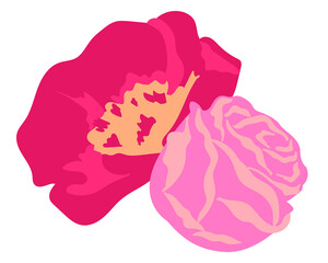 Pink rose png spring floral diary sticker