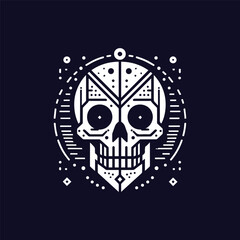 Monochrome Skull Illustration
