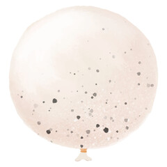 White party balloon element png with black dots