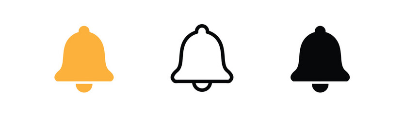 bell icon set, with various variations. suitable for poster and web icon use