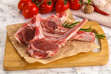 Raw Rack of Lamb for cooking