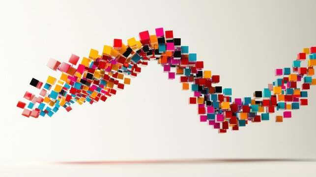 A colorful DNA strand made of code blocks, the continuous evolution and improvement central to agile development