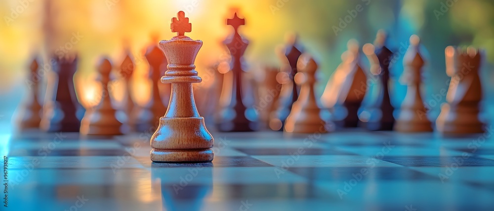 Poster a photographic concept depicting the strategic decision making process showcasing the optimization o