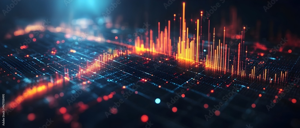 Poster data analysis and visualization showcasing insights trends and strategic savings driven by the optim