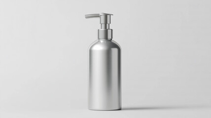 Obraz premium silver plastic cosmetics bottle with pump