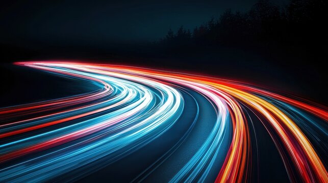 A digital highway with one lane glowing brightly, while others remain dark, faster and more effective paths that lead to a competitive edge