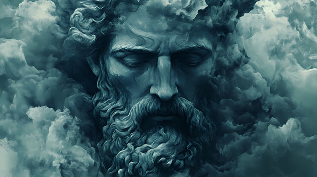 Hades greek god of the underworld. ruler over death and the dead. brother of zeus and poseidon. god of olympus. ancient greek mythology. charon the ferryman. generative ai. Cerberus. Illustration