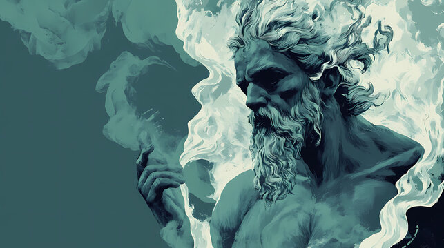 Hades greek god of the underworld. ruler over death and the dead. brother of zeus and poseidon. god of olympus. ancient greek mythology. charon the ferryman. generative ai. Cerberus. Illustration