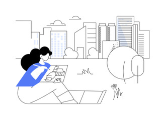 Urban sketching isolated cartoon vector illustrations. © Visual Generation