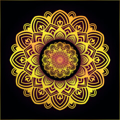 Luxury mandala background design with golden abstract shapes.