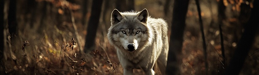 Obraz premium a banner size photo of a wolf