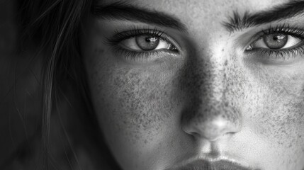 Obraz premium Woman with freckles