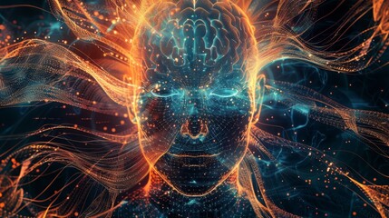 Obraz premium Transformative ai and sound waves a visual harmony of meditation s impact on the mind