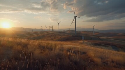 Obraz premium Community Wind Farm Project Exemplifying Collective Action Against Climate Change
