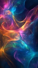 Fototapeta premium Vivid Fractal Flames - Vertical Wallpaper for Phones