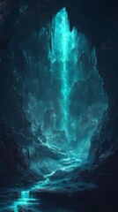 Enchanting Luminescent Cave Vertical Wallpaper for Phones