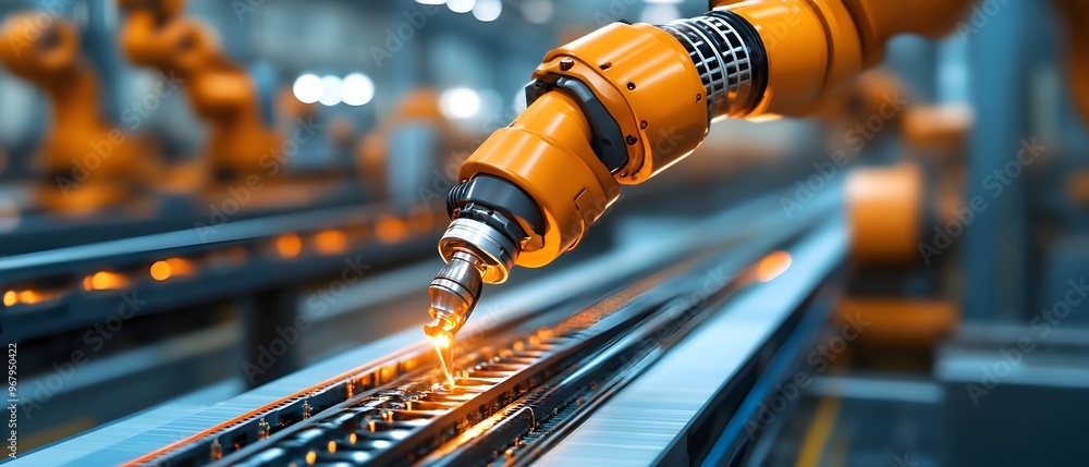 Poster precision and reliability in industrial robotics automation processes showcasing the accuracy and ef