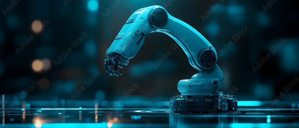 Poster cutting edge robotics automation technology showcasing precision and efficiency in industrial transf