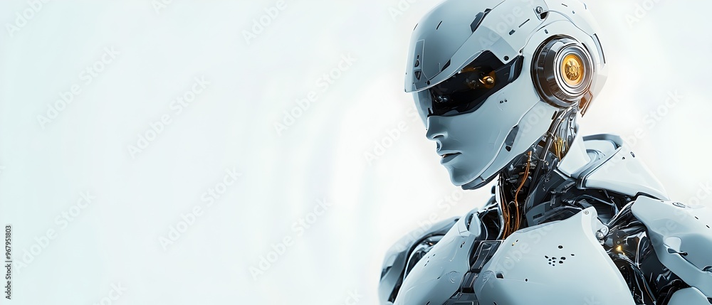 Poster futuristic robotic design influenced by intelligence visualizing innovative engineering concepts tha