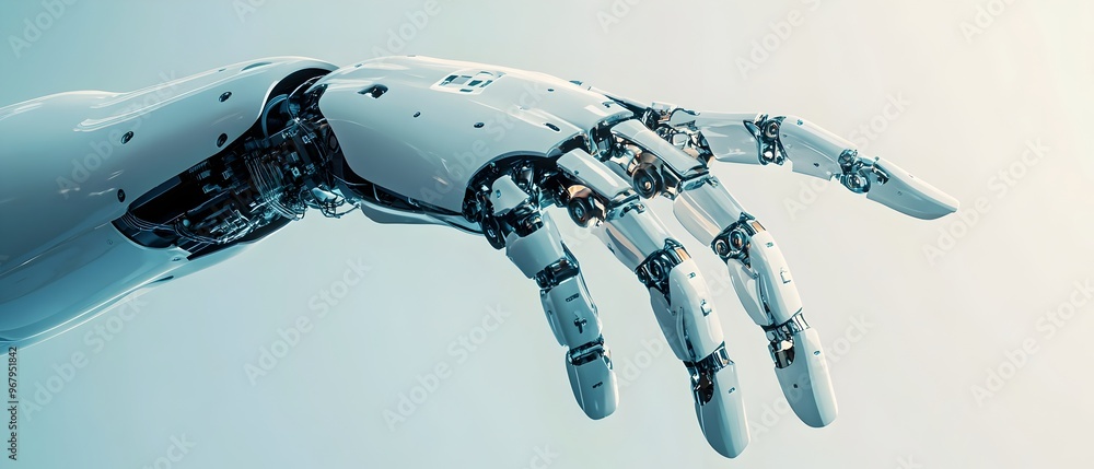 Poster robotic arm precision visualizing the accuracy and exactness achieved in various industrial and auto