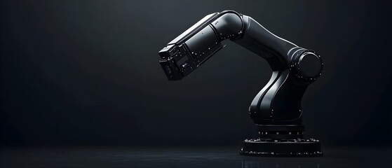 Robotic arm technology showcasing the versatility and precision of robotic arms in diverse industrial applications  The image depicts a high tech metallic robotic arm with a gripper