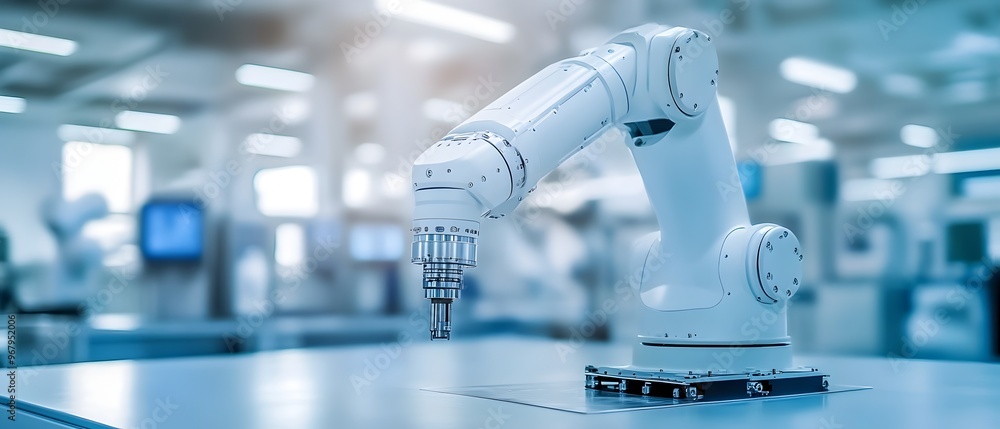Poster robotic precision showcasing the exactitude and accuracy of actuator driven systems in a industrial 