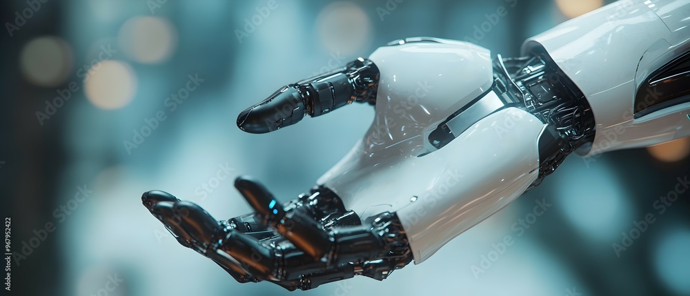 Poster innovative robotic system design visualizing cohesive and efficient automation concepts in a futuris