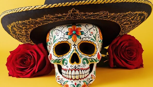 traditional mexican skull calaca or calaver,mexico, skull, celebration, day of the dead, human body part, mexican culture, sugar skull, traditional festival, horizontal, invitation,13