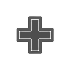 Obraz premium Medical cross silhouette symbol on a white background