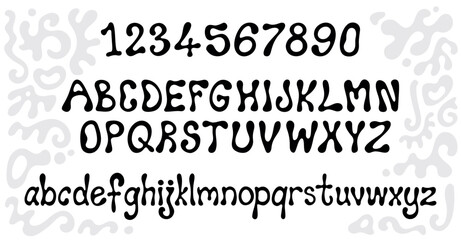 Black Ink Style Typographic Doodle Font