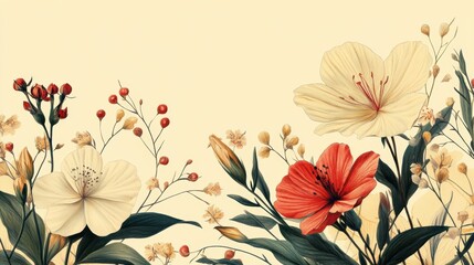 vintage floral banner, vintage-style floral banner mockup with a touch of victorian botanical art, great for creating elegant designs filled with nostalgia