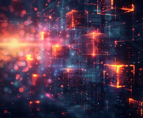 Obraz premium Neon Circuitry and Tech Innovation 