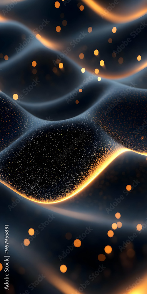 Aufkleber a captivating abstract wave design with glowing particles, showcasing fluid motion and vibrant color