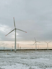 wind turbines in winter