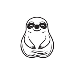 Sloth in cartoon, doodle style . Image for t-shirt, web, mobile apps and ui. Isolated 2d vector illustration in logo, icon, sketch style, Eps 10, black and white. AI Generative