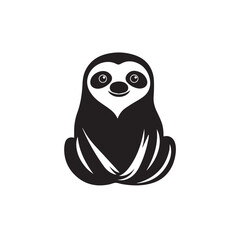 Sloth in cartoon, doodle style . Image for t-shirt, web, mobile apps and ui. Isolated 2d vector illustration in logo, icon, sketch style, Eps 10, black and white. AI Generative