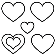 Collection of love heart symbol icons love illus
